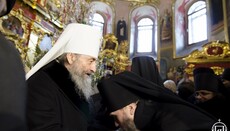 Братія Києво-Печерської Лаври привітала Предстоятеля УПЦ з Різдвом