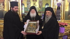 Ватопед подарил «Закланную» икону Божией Матери городу Лариса