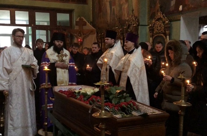 В одесском храме УПЦ отпели погибшего при исполнении инспектора полиции (ВИДЕО)