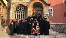 OCU "bishop" leads the liturgy in the Athos Monastery