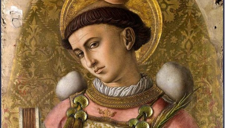 Первомученик Стефан. Карло Кривелли. Фрагмент Демидовского алтаря, 1476 г. Лондонская Национальная галерея. Фрагмент. Фото: wikipedia.org