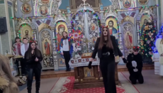 Footage shows girls dressed as devils entering the altar in a UGCC church