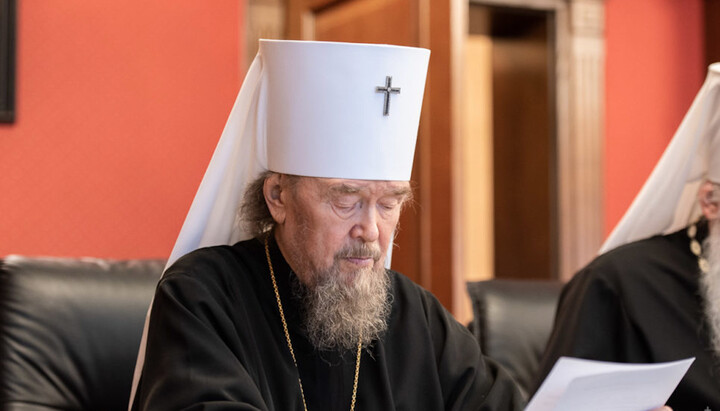 Metropolitan Lazar at a meeting of the Holy Synod of the UOC on March 18, 2020. Photo: news.church.ua