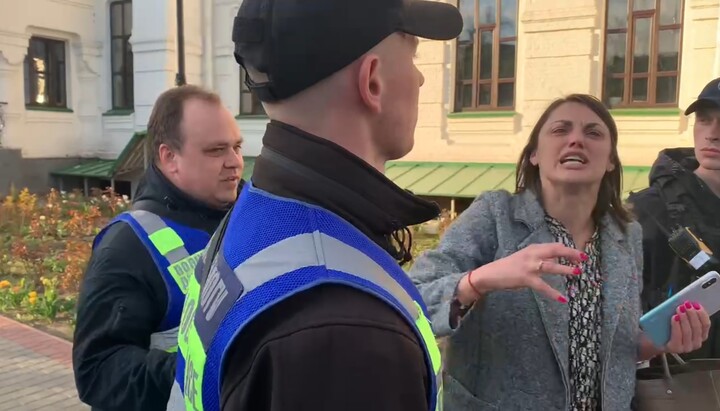 A drunken activist tries to disrupt service in the Lavra