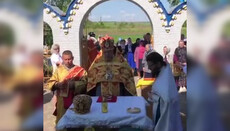 UOC believers in Hilcha pray at their sealed church on patronal feast