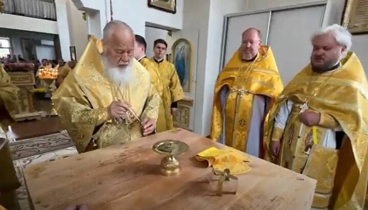Митрополит Одесский и Измаильский Агафангел возглавил освящение храма в с. Долинское. Фото: скриншот видео пресс-службы Одесской епархии УПЦ