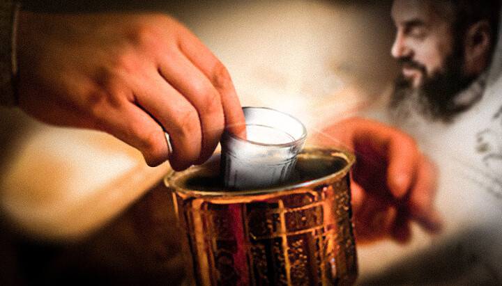 For the new "rector" of the seized cathedral in Bila Tserkva, the Holy Gifts are ordinary bread and wine. Photo: UOJ