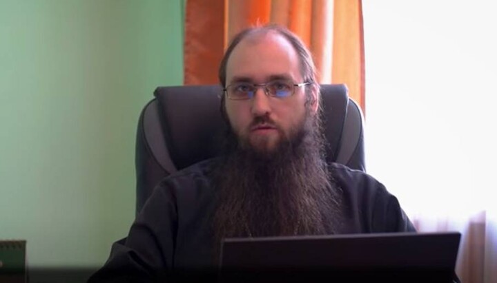 Presenter of the project "Myths about the UOC", Archimandrite Mitrofan (Bozhko). Photo: a video screenshot of KDAIS.