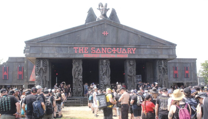 "The Sanctuary" - the "temple" of Satan at a rock festival in France. Photo: actu.fr