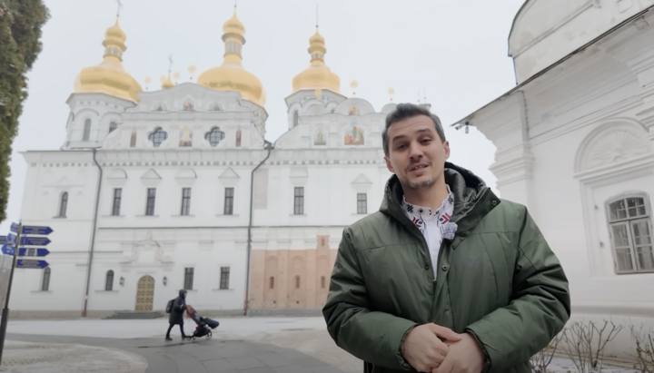 Галимов в Лавре. Фото: скриншот ютуб-канала "Реальна історія"