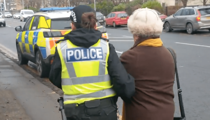 Arrested pensioner in Scotland. Photo: European Conservative