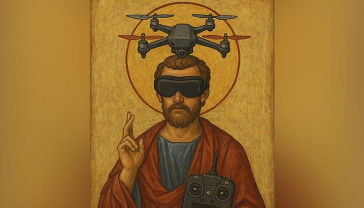 Blasphemous depiction of an apostle. Photo: Facebook page of the UAV operator training center "Kruk"