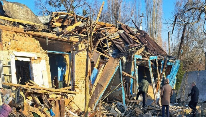 Church of the Nativity of the Theotokos destroyed by shelling. Photo: Press Service of the Izium Eparchy