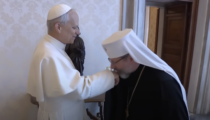 Pope Leo and Sviatoslav Shevchuk. Photo: Vatican News