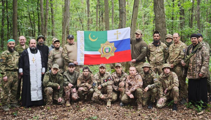 Священники разом з імамом проскандували "Аллаху акбар" і "Христос воскресе". Фото: Тг-канал Алаудинова