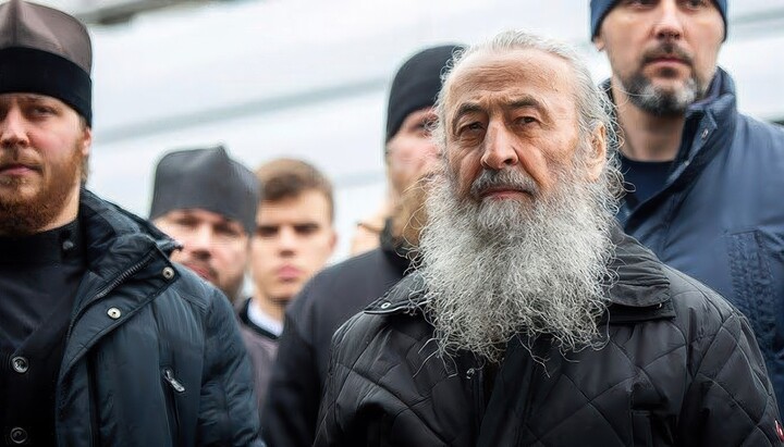 Metropolitan Onuphry at the prayer vigil at the Lavra in 2023. Photo: Telegram channel