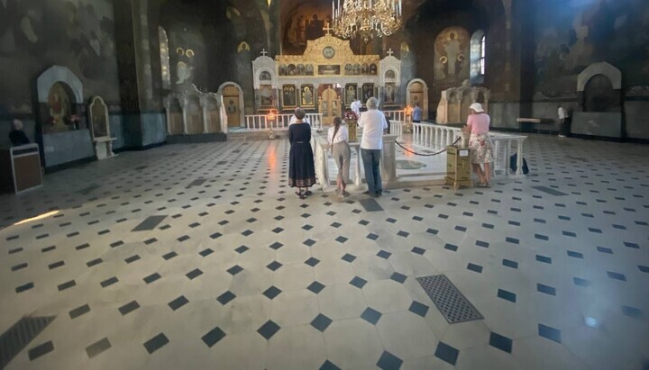 Святкова «служба» ПЦУ на Преображення в Трапезному храмі Лаври. Фото: СПЖ