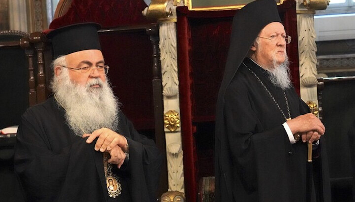 Archbishop Georgios and Patriarch Bartholomew. Photo: orthodoxia.info