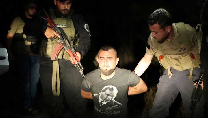 Suspect apprehended while attempting to carry out a terror attack at St. Elias Catholic Church in Syria. Photo: sana.sy