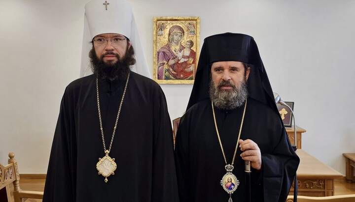Архієпископ Албанський Іоанн і глава ВЗЦЗ МП митрополит Антоній. Фото: пресслужба Албанської Церкви