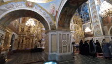 Lavra's empty Dormition Cathedral shown online during patronal vigil