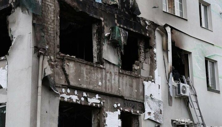A destroyed house in Kharkiv after the shelling on August 18, 2025. Photo: UOC Information and Education Department
