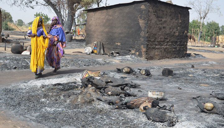 Aftermath of Boko Haram militants’ attack on a Christian village in Nigeria. Photo: Associated Press