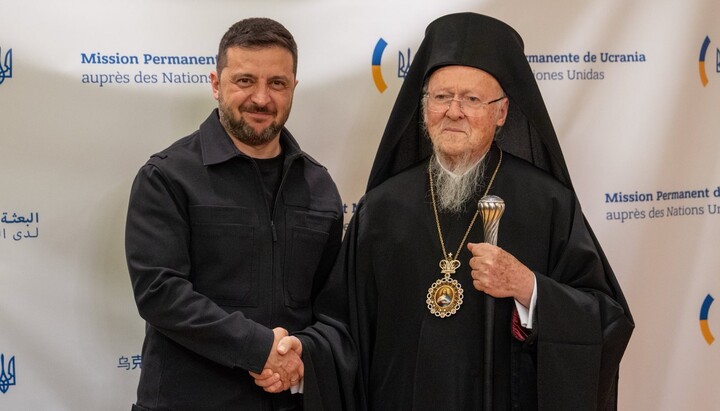 Zelensky and Patriarch Bartholomew in the U.S. Photo: Orthodox Observer