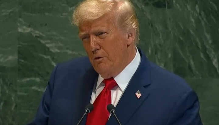 Виступ Трампа в ООН. Фото: скріншот відео Sky News