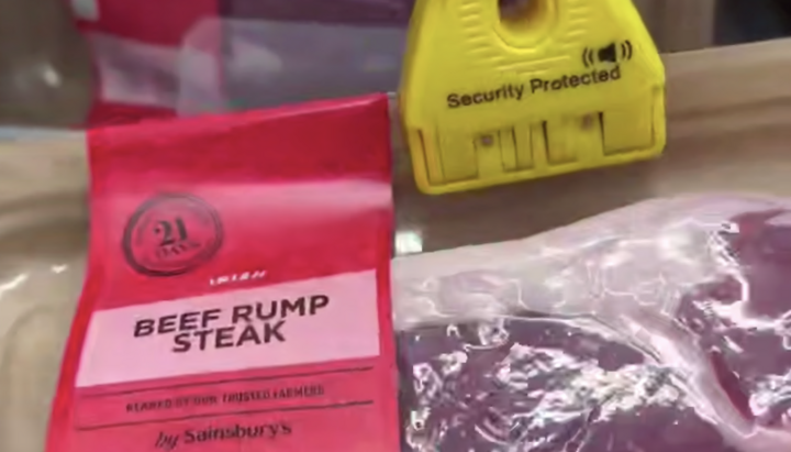 Meat with an anti-theft sensor. Photo: Arkhipova's Instagram