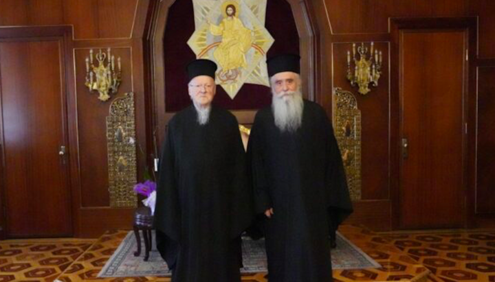 Patriarch Bartholomew and newly elected Archbishop Simeon of Sinai. Photo: Orthodox Times