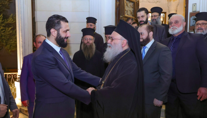 Meeting of Patriarch John X of Antioch with Syrian leader Ahmed al-Sharaa. Photo: orthodoxia.info