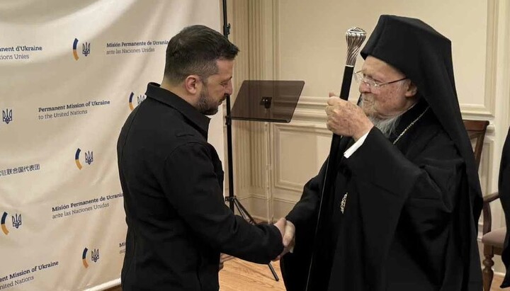 Патріарх Варфоломій із Зеленським. Фото: пресслужба Константинопольського Патріархату