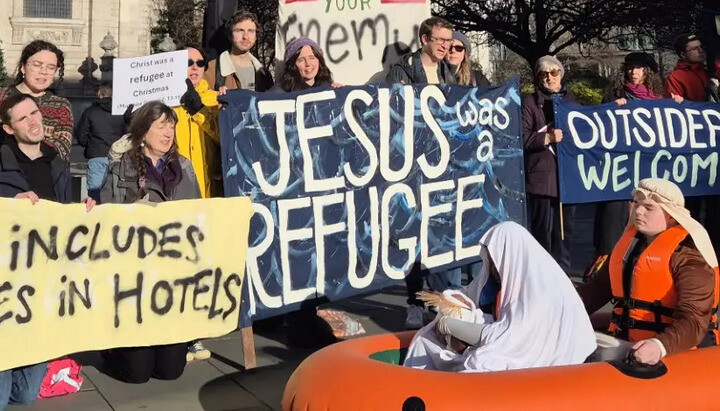 Вертеп з Ісусом-«мігрантом» у Лондоні. Фото: Premier Christian News
