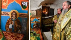Думенко показав «ікону» Іллі Муромця біля його мощей, з вусами і двозубом
