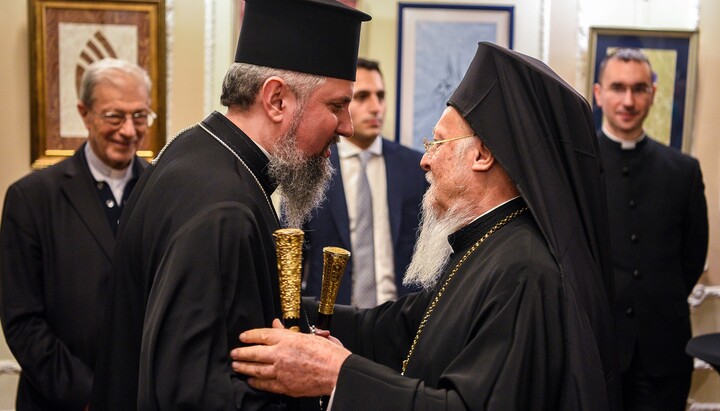 Dumenko and Patriarch Bartholomew. Photo: OCU