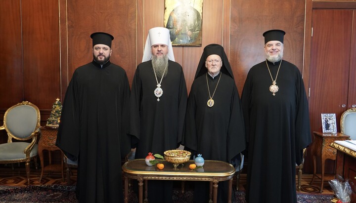 Η αντιπροσωπεία της OCU στο Φανάρι. Φωτογραφία: γραφείο τύπου του Πατριαρχείου Κωνσταντινουπόλεως