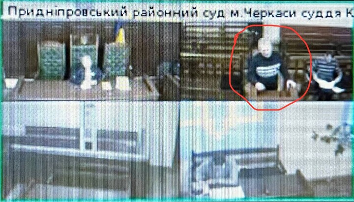 Йосип Засанський у Придніпровському районному суді Черкас. Фото: t.me/EpTheodosius