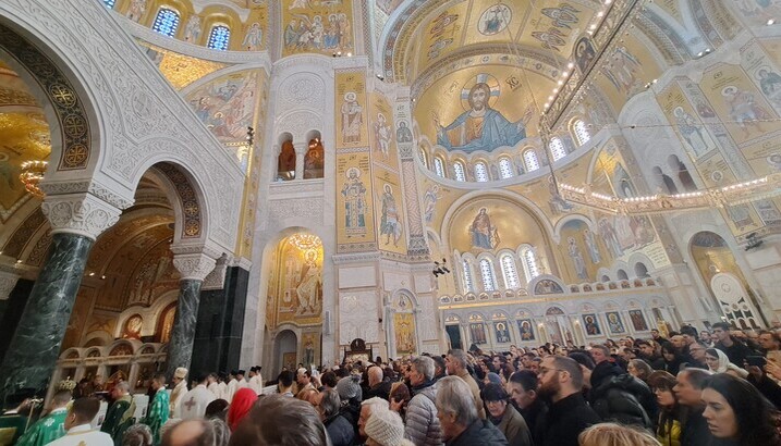 Patriarch Porfirije led the Epiphany service in Belgrade. Photo: UOJ
