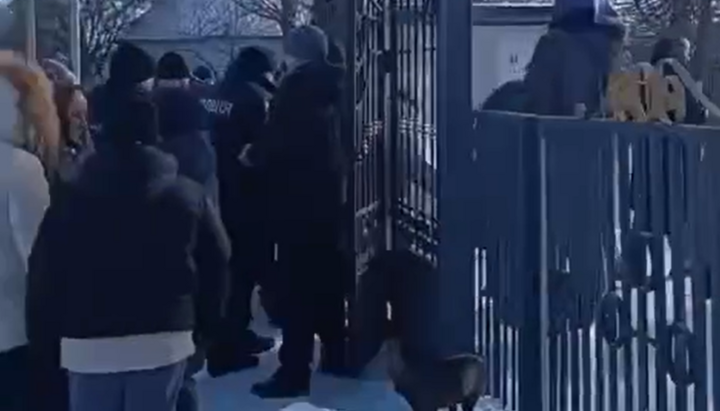 Outside the Church of the Nativity of the Theotokos in Kuzmyn, February 9, 2026. Photo: Khmelnytskyi Eparchy