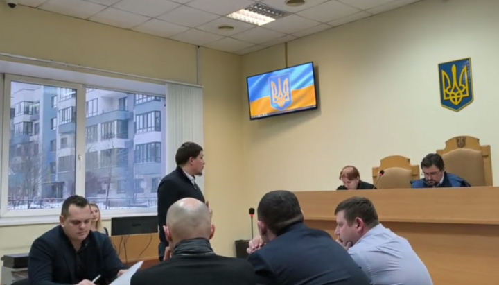 Заседание в Северном апелляционном хозяйственном суде Киева. Фото: скриншот видео t.me/save_Lavra