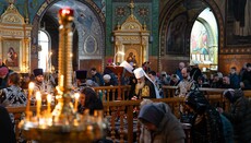Митрополит Онуфрий совершил чтение канона в Покровском монастыре Киева