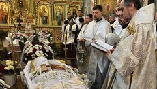 OCU cleric buried with Church Slavonic funeral shroud