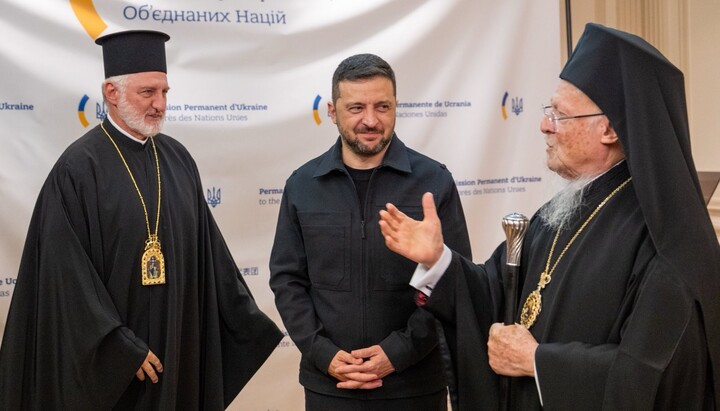 Zelensky at a meeting with Patriarch Bartholomew. Photo: Orthodox Observer