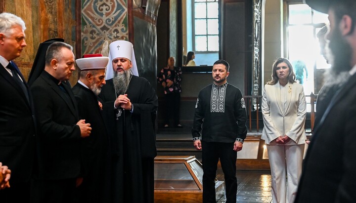 Зеленский в Софии Киевской. Фото: ПЦУ