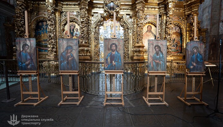 Icons painted on ammunition boxes. Photo: State Special Transport Service on Facebook