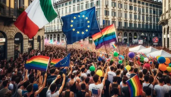 Gay pride parade in Turin. Photo: News Events Turin