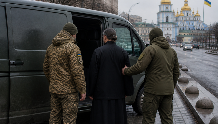 Ілюстрація примусової мобілізації священнослужителів УПЦ. Фото: відкриті джерела