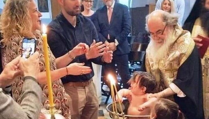 The Sacrament of Baptism in the Catholicon of the Basilica of the Nativity of Christ in Bethlehem. Photo: VEMA of the Church