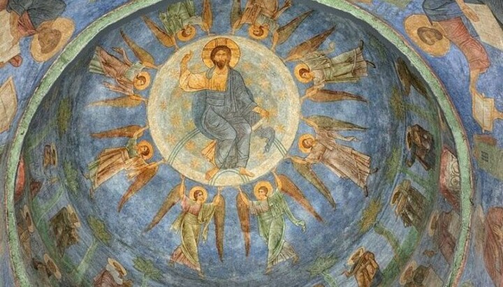 Вознесіння Господнє. Фреска Спасо-Преображенського собору Мирожського монастиря, середина XI ст. Фото: pravoslavie.ru